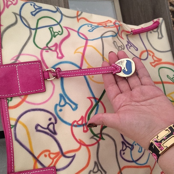 RARE Dooney & Bourke Colorful Duck Design Tote Bag - Picture 5 of 16